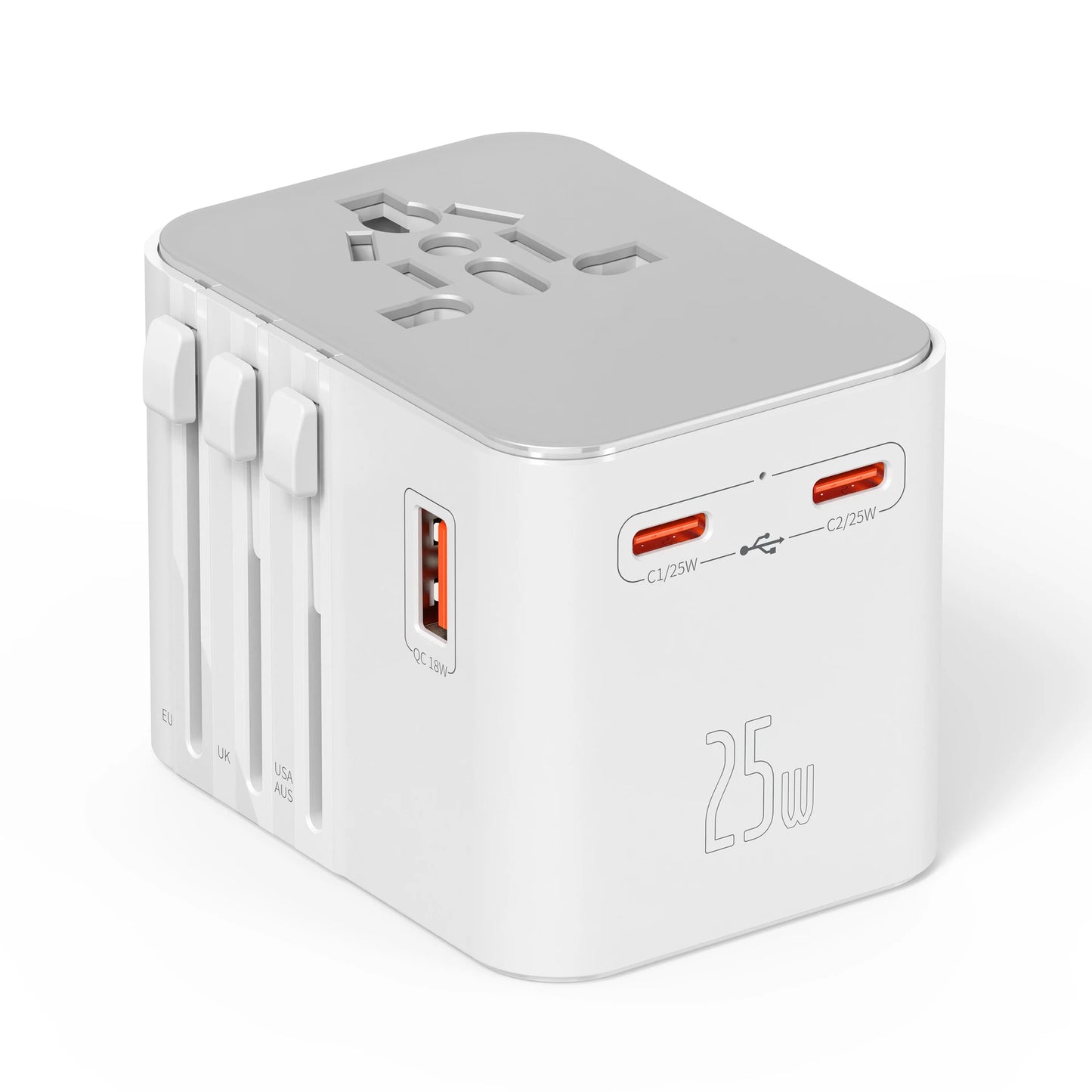 Adaptateur universel rapide – Recharge jusqu’à 6 appareils en même temps, partout dans le monde