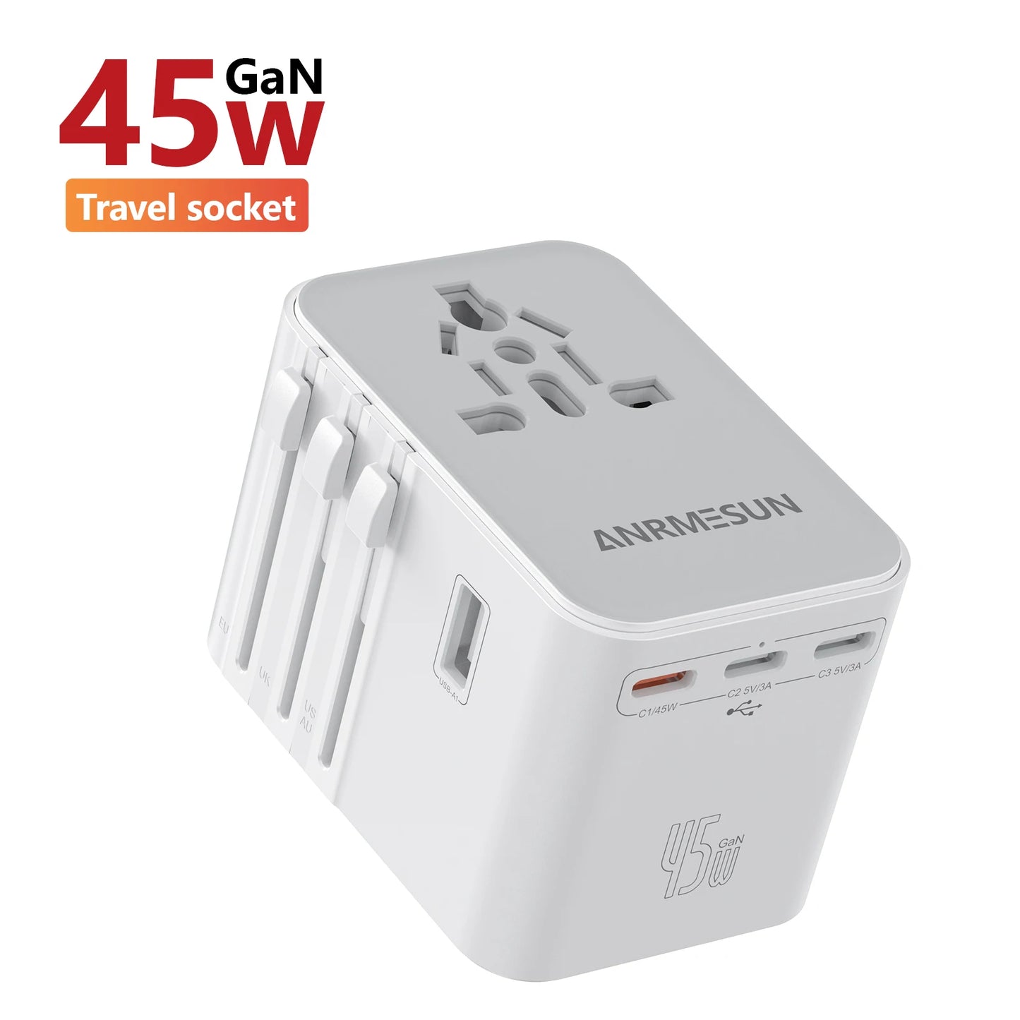 Adaptateur universel rapide – Recharge jusqu’à 6 appareils en même temps, partout dans le monde