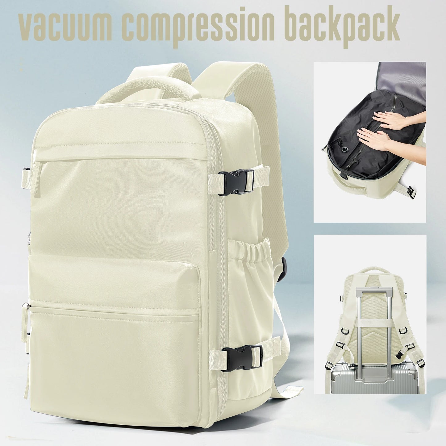 Sac à dos de voyage extensible – Grande capacité avec compartiment ordinateur et rangement sous vide
