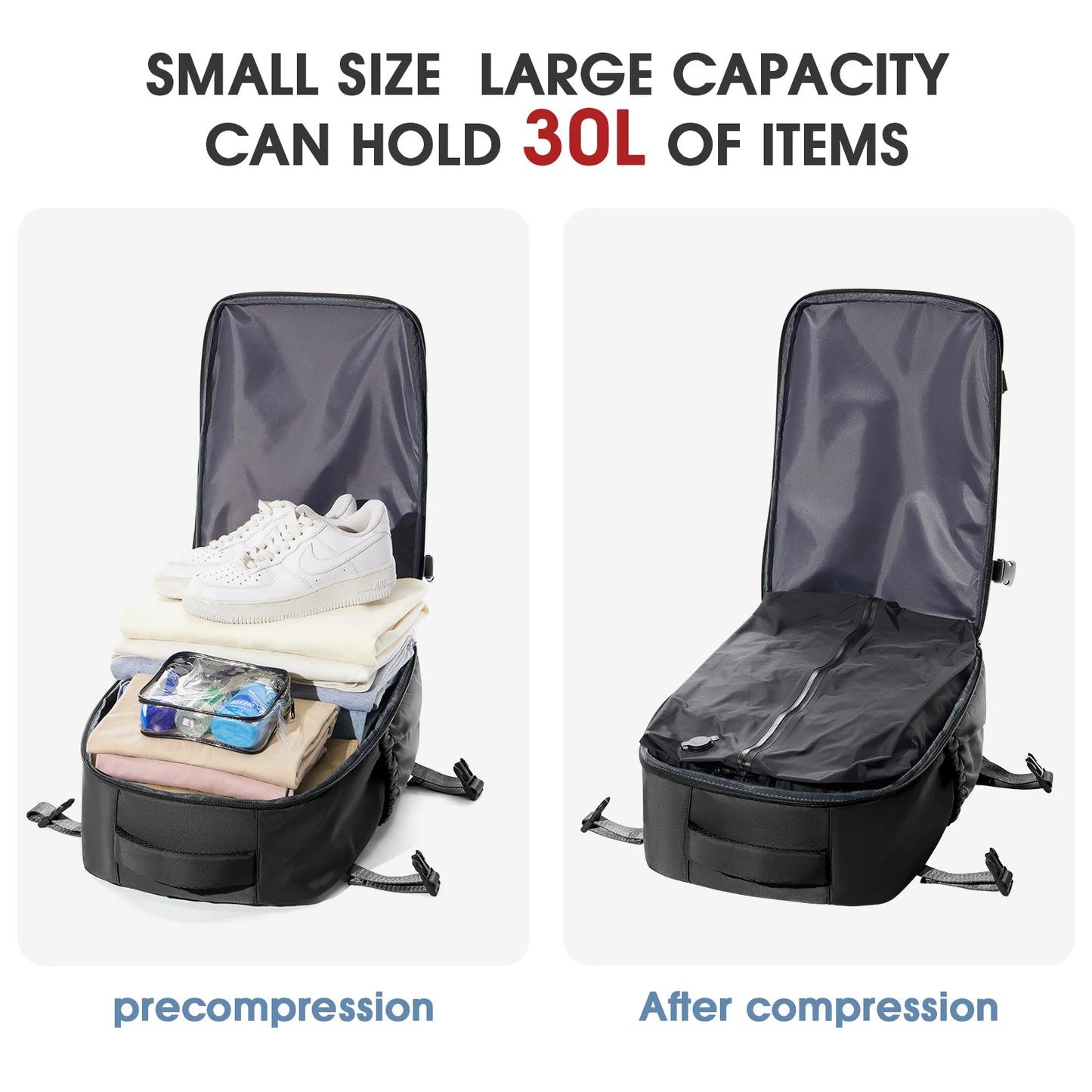 Sac à dos de voyage extensible – Grande capacité avec compartiment ordinateur et rangement sous vide