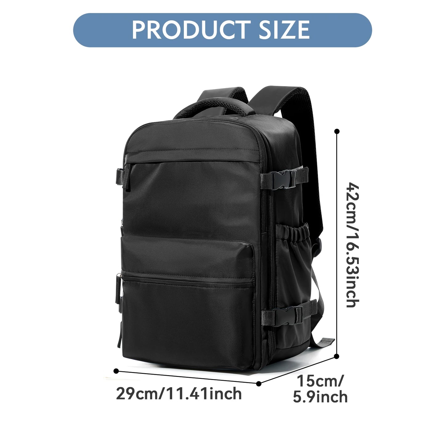 Sac à dos de voyage extensible – Grande capacité avec compartiment ordinateur et rangement sous vide