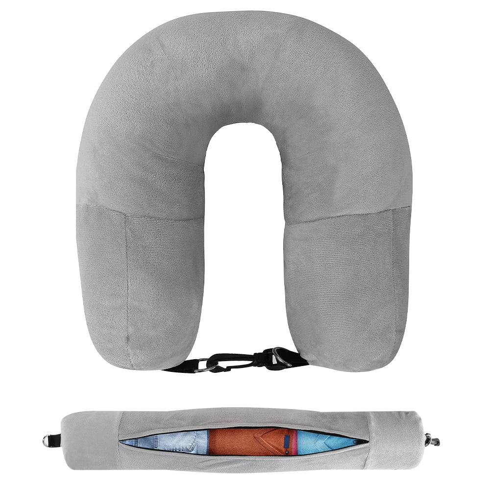 Oreiller de Voyage Multifonction – Housse Remplissable & Sac de Rangement