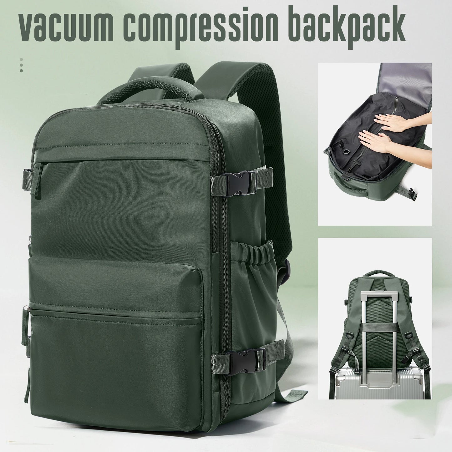 Sac à dos de voyage extensible – Grande capacité avec compartiment ordinateur et rangement sous vide