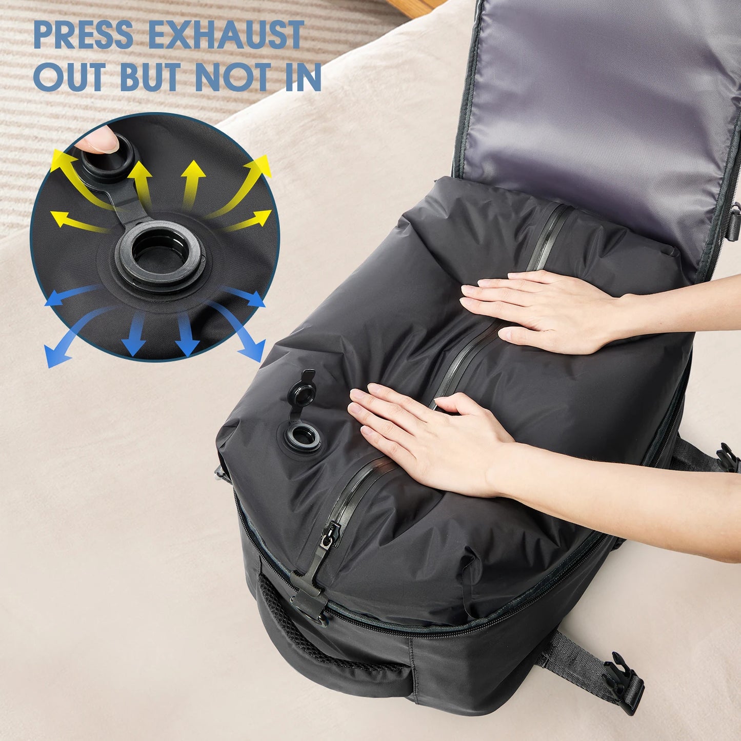 Sac à dos de voyage extensible – Grande capacité avec compartiment ordinateur et rangement sous vide