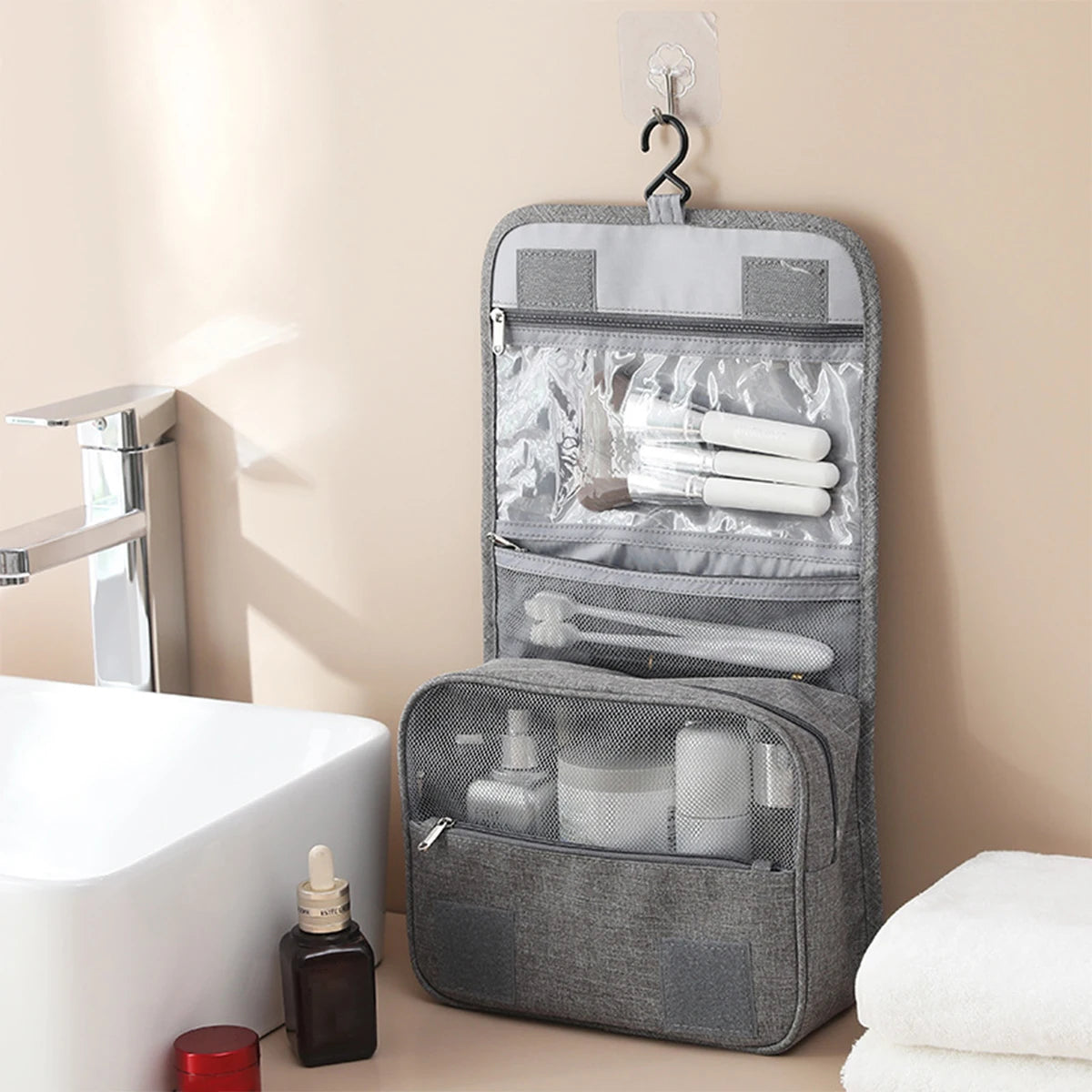 Trousse de Toilette Dépliable – Organisation Parfaite en Voyage