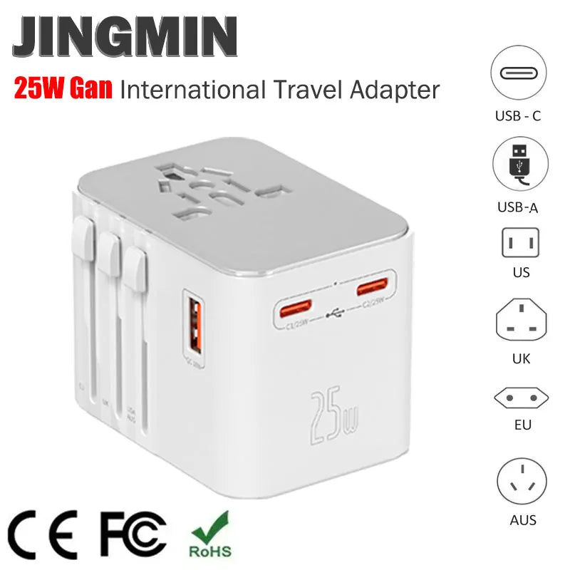 Adaptateur universel rapide – Recharge jusqu’à 6 appareils en même temps, partout dans le monde