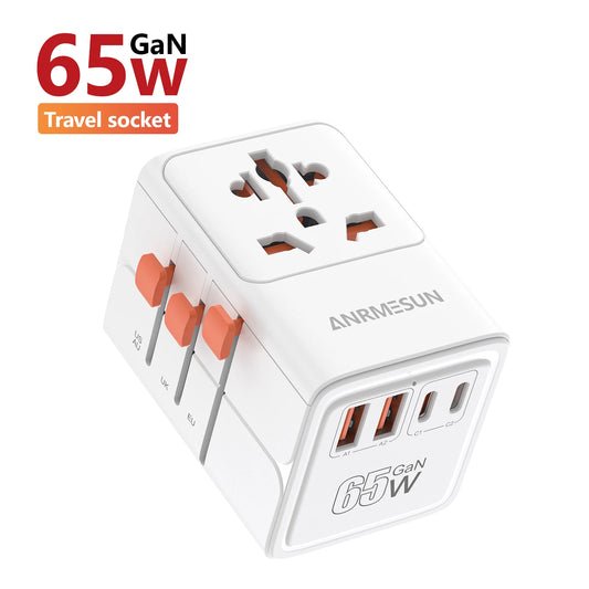 Adaptateur universel rapide – Recharge jusqu’à 6 appareils en même temps, partout dans le monde