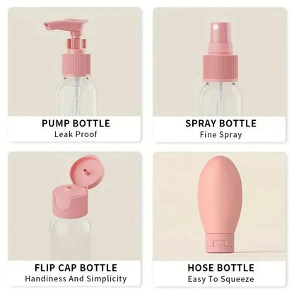 Kit 11 Bouteilles de Voyage avec Pochette – Contenants Liquides & Crèmes