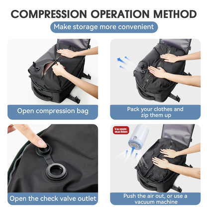 Sac à dos de voyage extensible – Grande capacité avec compartiment ordinateur et rangement sous vide