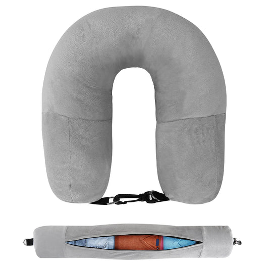 Oreiller de Voyage Multifonction – Housse Remplissable & Sac de Rangement