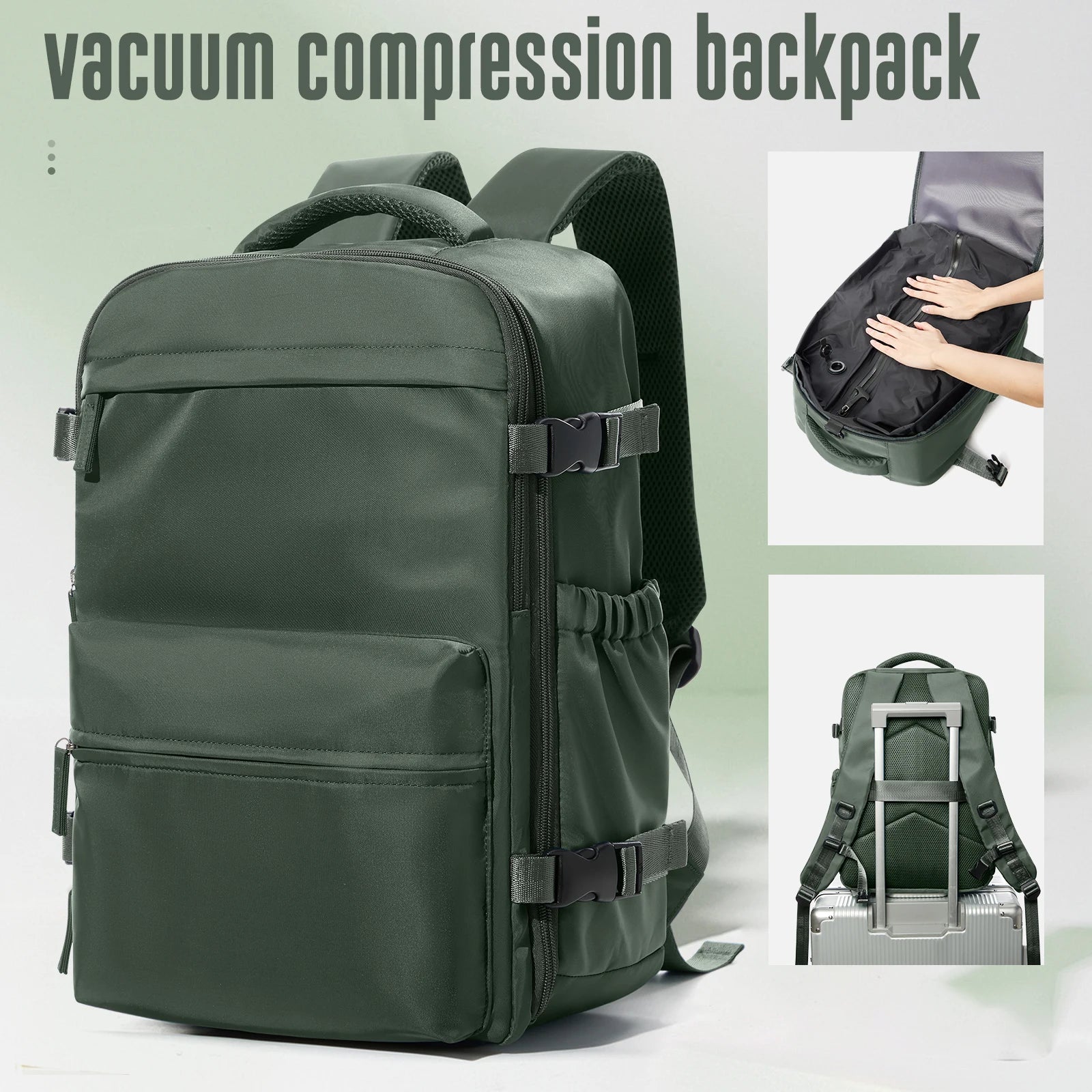 Sac à dos de voyage extensible – Grande capacité avec compartiment ordinateur et rangement sous vide