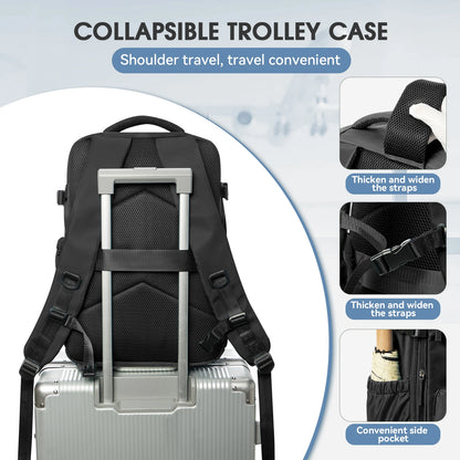 Sac à dos de voyage extensible – Grande capacité avec compartiment ordinateur et rangement sous vide